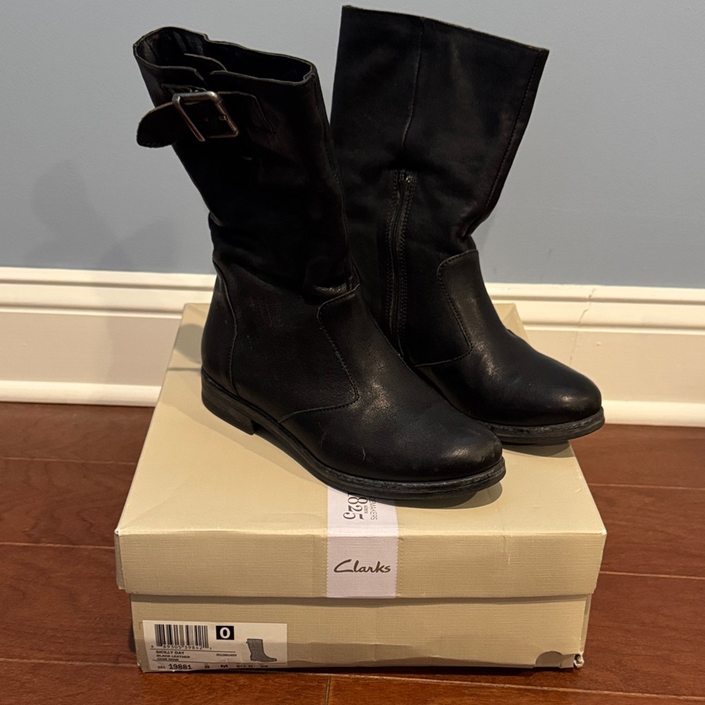 Clarks Black Ankle Boots